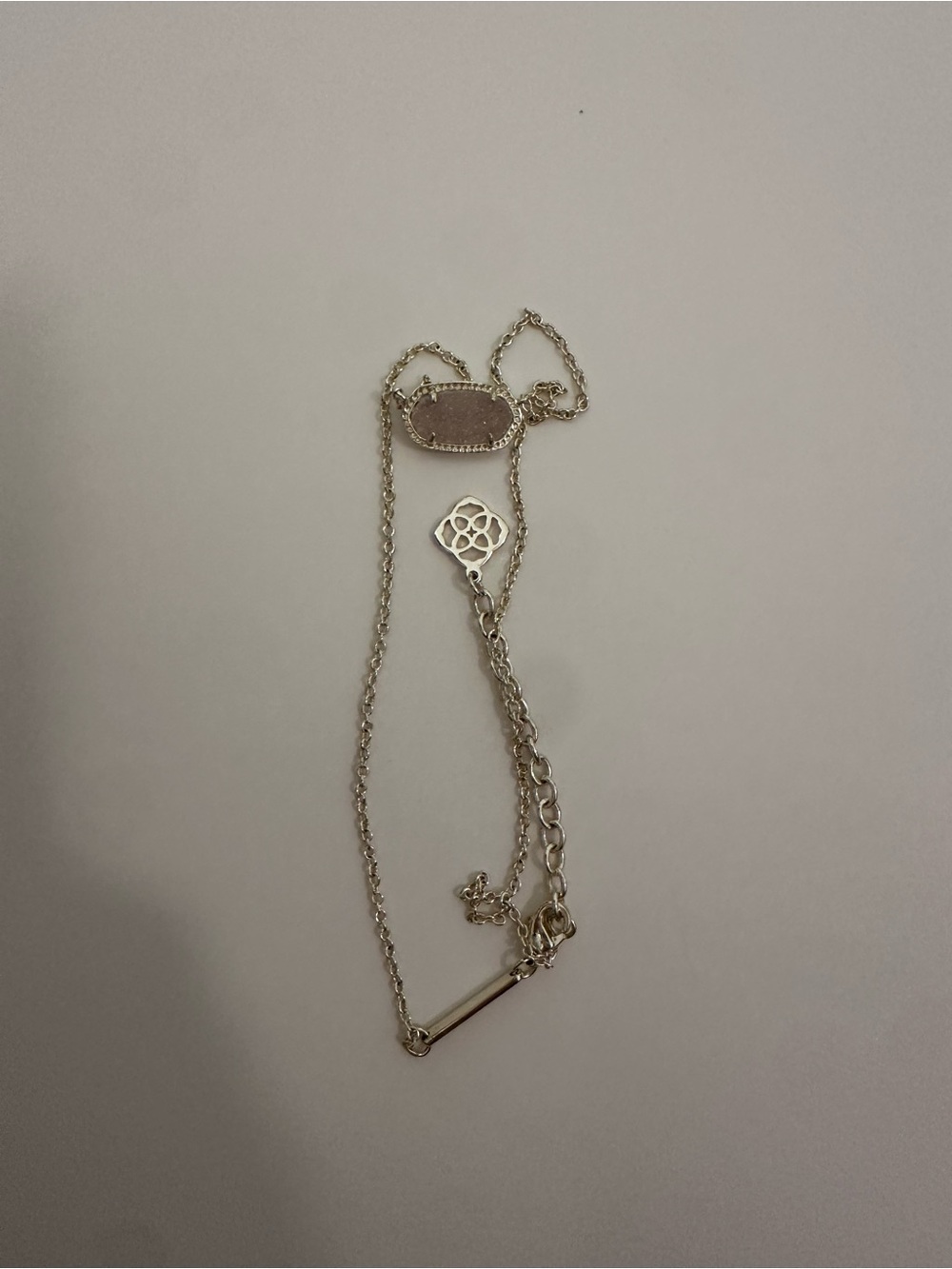 Kendra Scott White Druzy Pendant Necklace in Gold - Picture 2 of 2